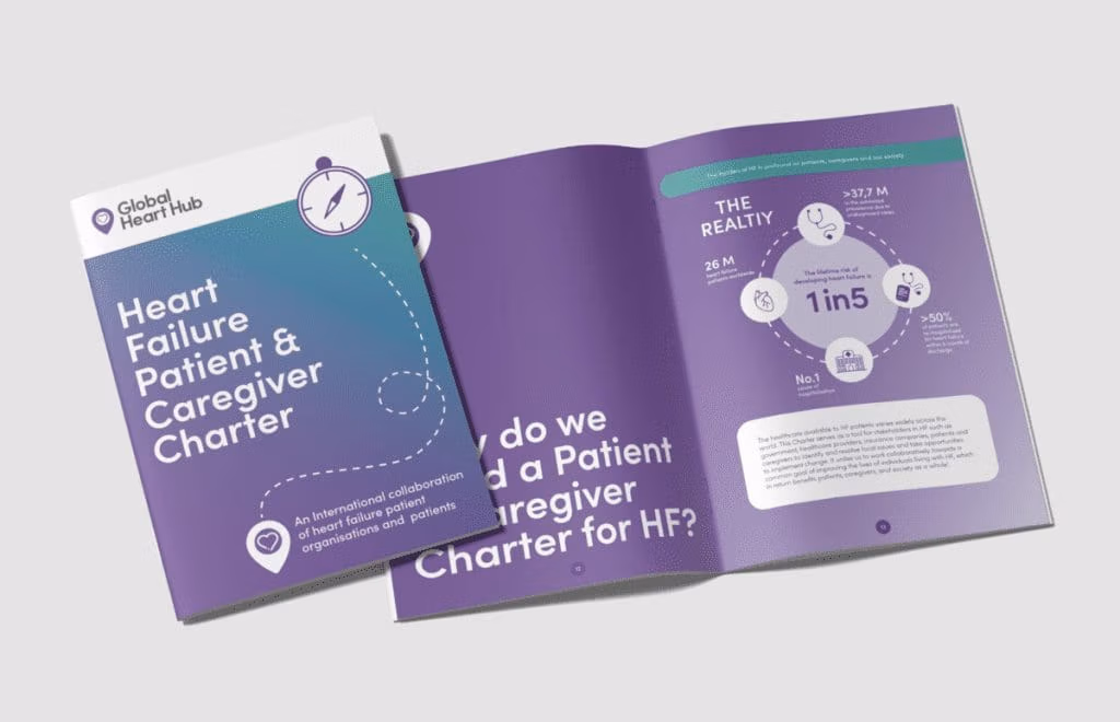 Diverse group of heart patients and caregivers supporting each other